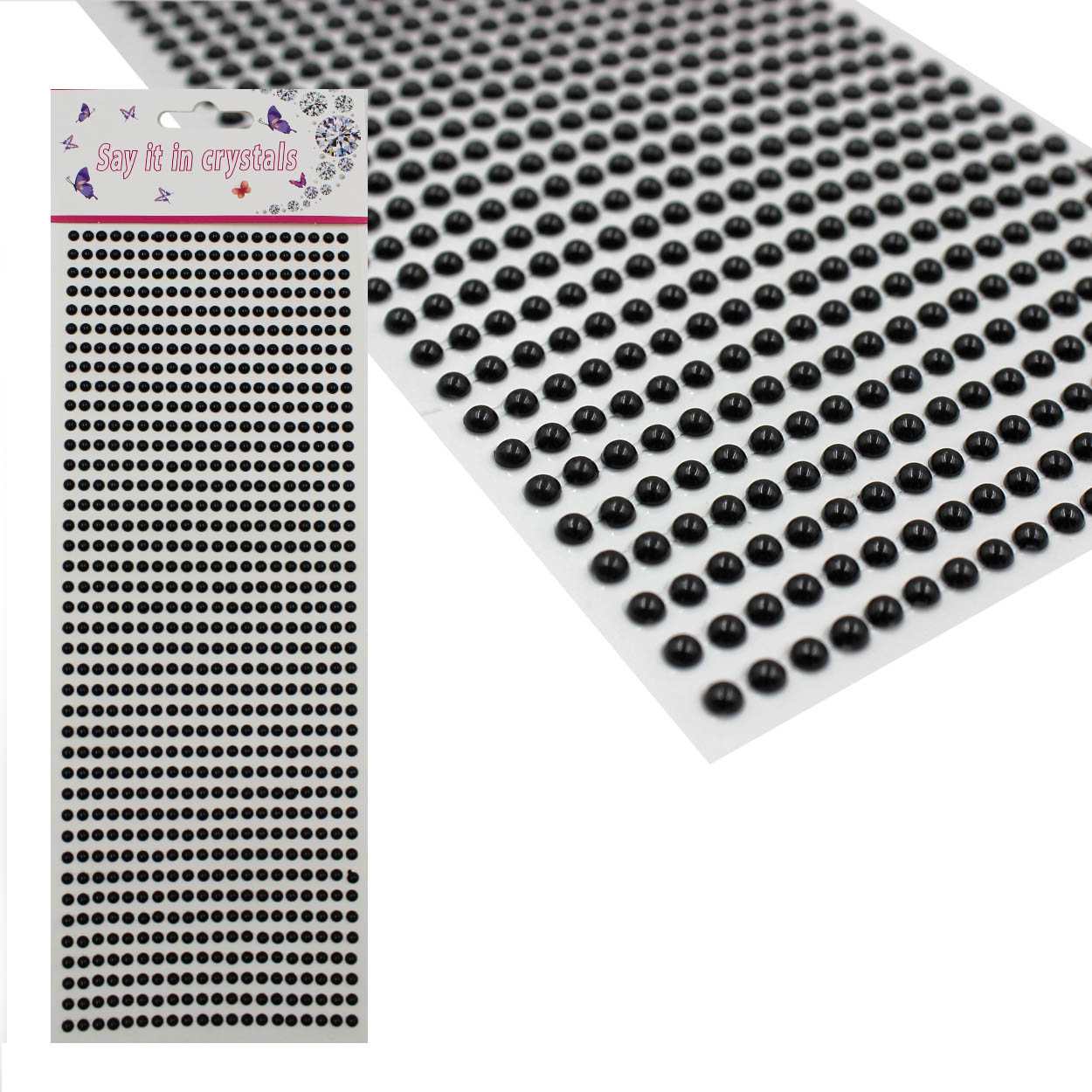 Полужемчуг клеевой Realtex №6 (блистер) (800шт) цв.черный