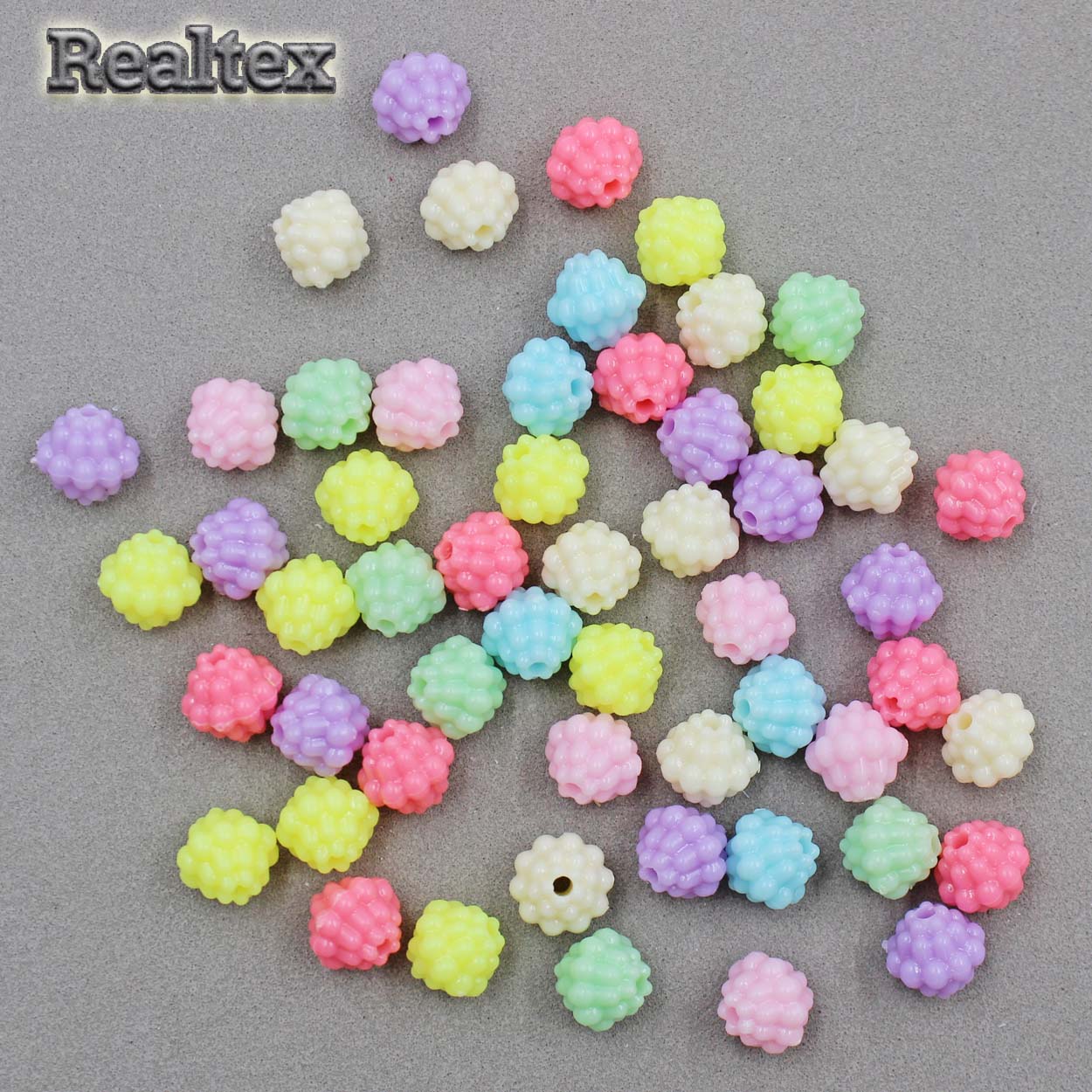 Бусины пластик Реалтекс Ромб (С пупырышками) (500гр) цв.mix