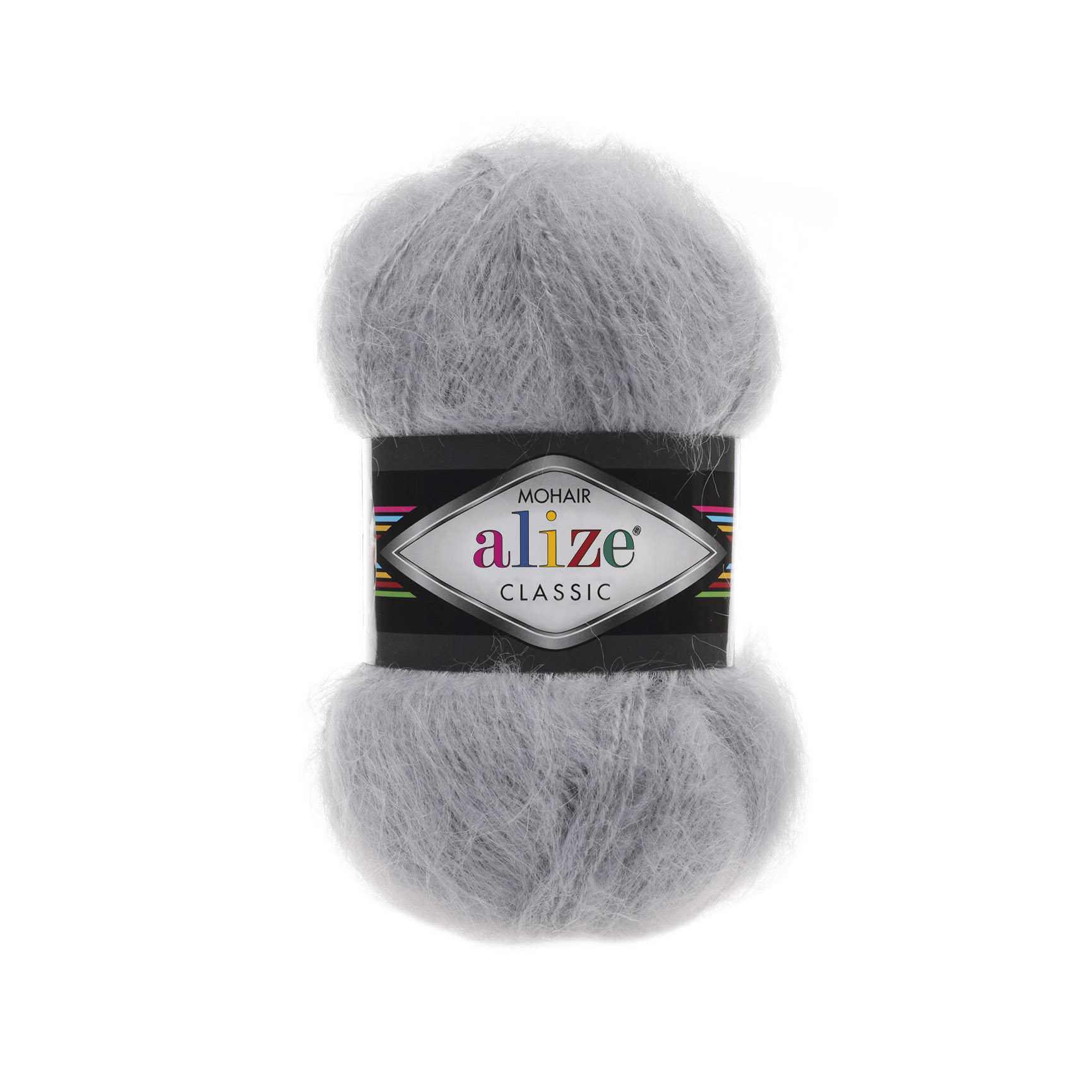 Пряжа Alize "Мохер Classic" (100гр) цв.021 серый 