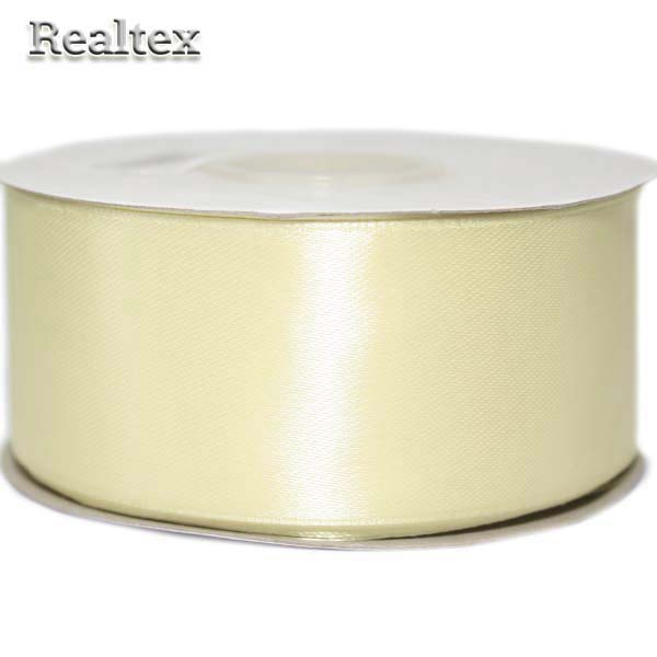 Лента атласная 38мм Realtex (32.9м) цв.002 молочный