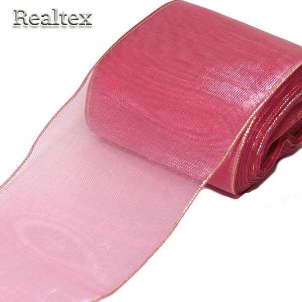 Лента капроновая 80мм "Органза-80" с3651г17 с метанитом цв.05 розовый