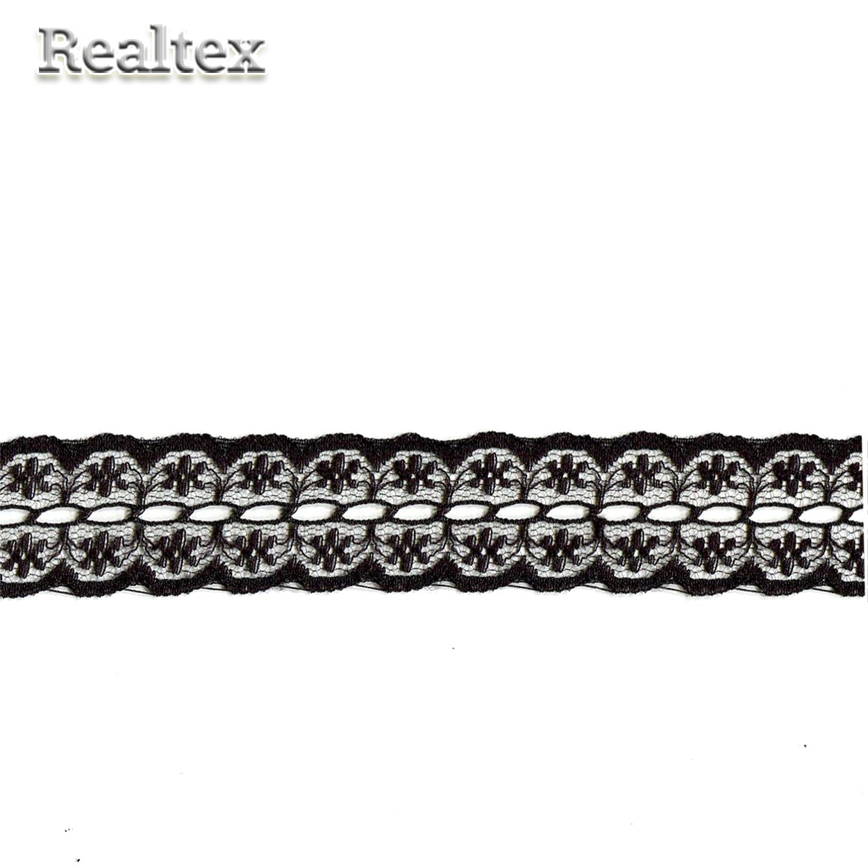 Кружево капроновое  28мм TBY 1670 (27,4м) цв.10 чёрный