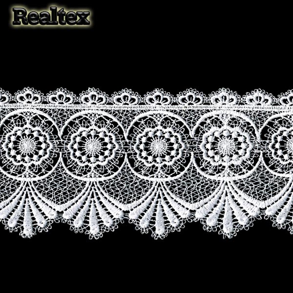 Кружево Realtex гипюр 130мм 8G8003 цв.белый