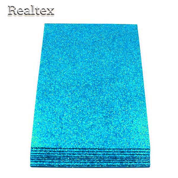 Фоамиран глиттерный Realtex 2мм цв.24 бирюза