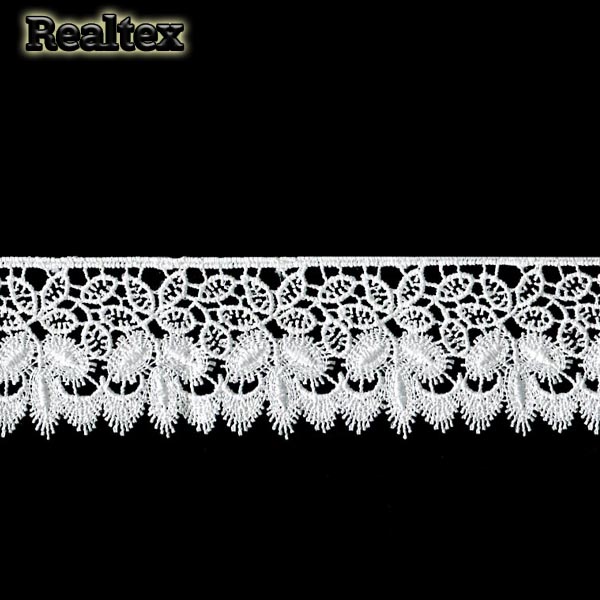Кружево  гипюр  Realtex  36мм LF-842 цв.белый  