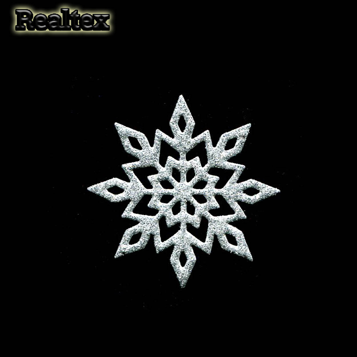 Набор 02 "Снежинки" из глиттерного фоамирана 50мм (10 шт) цв.серебро