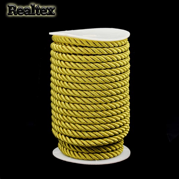Шнур люрекс Realtex 8мм цв.золото