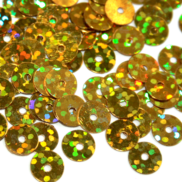 Пайетки "Астра" (10гр) "плоские" 6мм цв.A20 золото голограмма