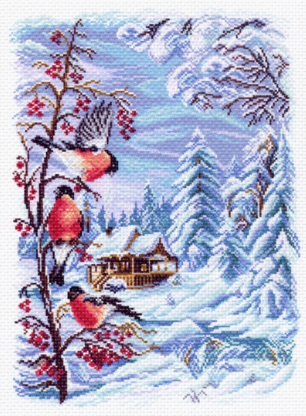 Рисунок на канве МП №1508 "Русская зима" 37х49см