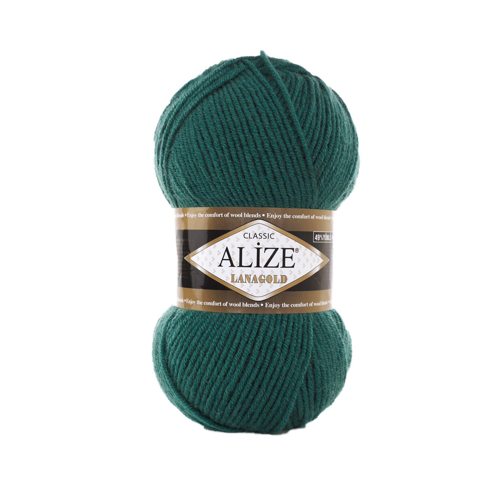 Пряжа Alize "Lana Gold" (0,5кг) цв.507 античный зелёный