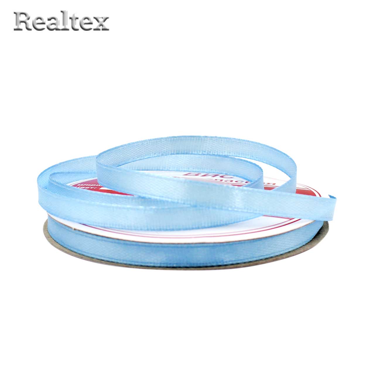 Лента атласная 6мм Realtex (27,4м) цв.163 голубой