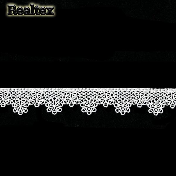 Кружево  гипюр  Realtex  20мм LF-181 цв.02 белый  