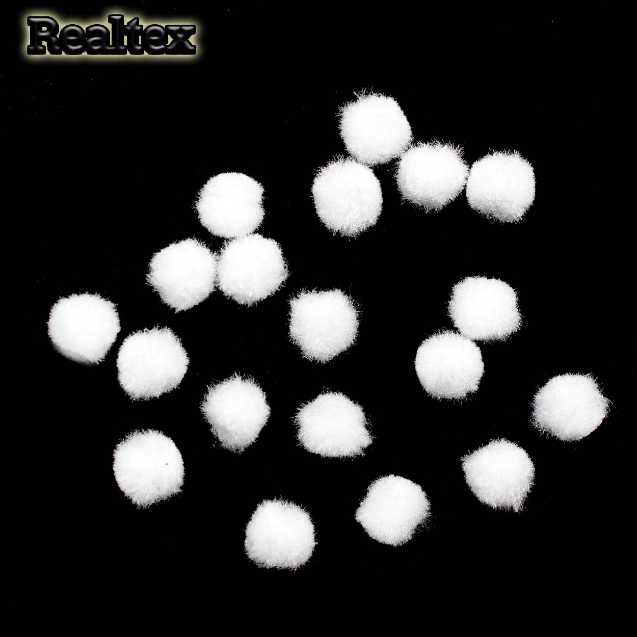 Помпоны  Realtex для рукоделия 10мм цв.белый 
