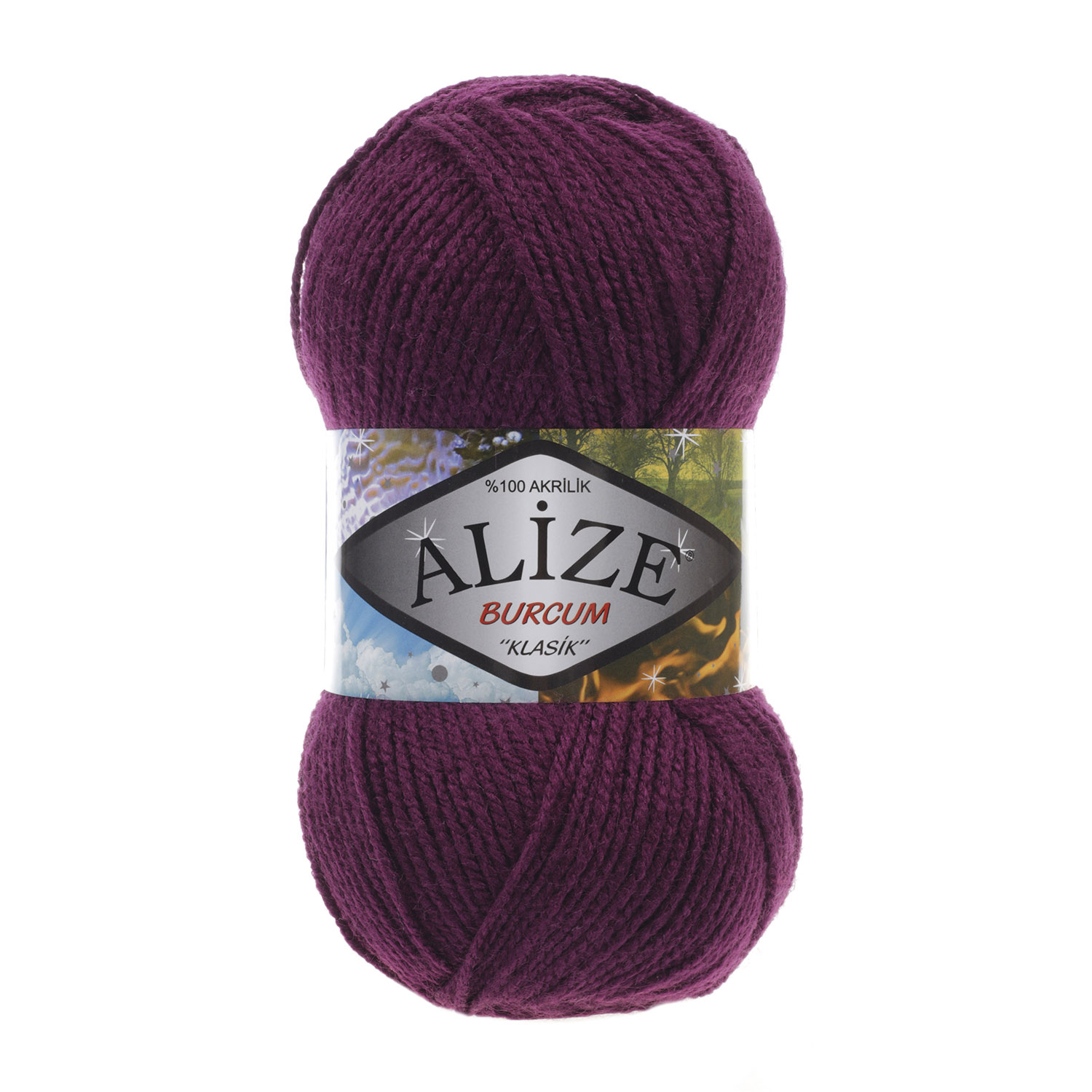 Пряжа Alize "Burcum Klasik" (100гр) цв.304 сливовый