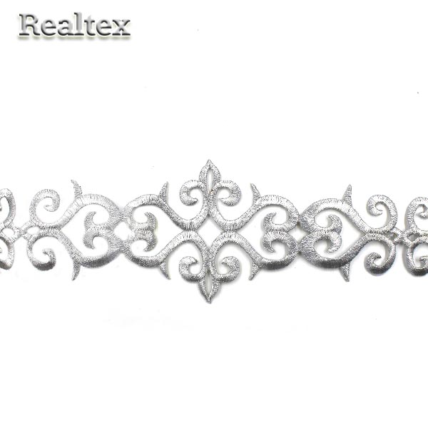 Тесьма клеевая металлизированная Realtex 2651 75мм цв.серебро