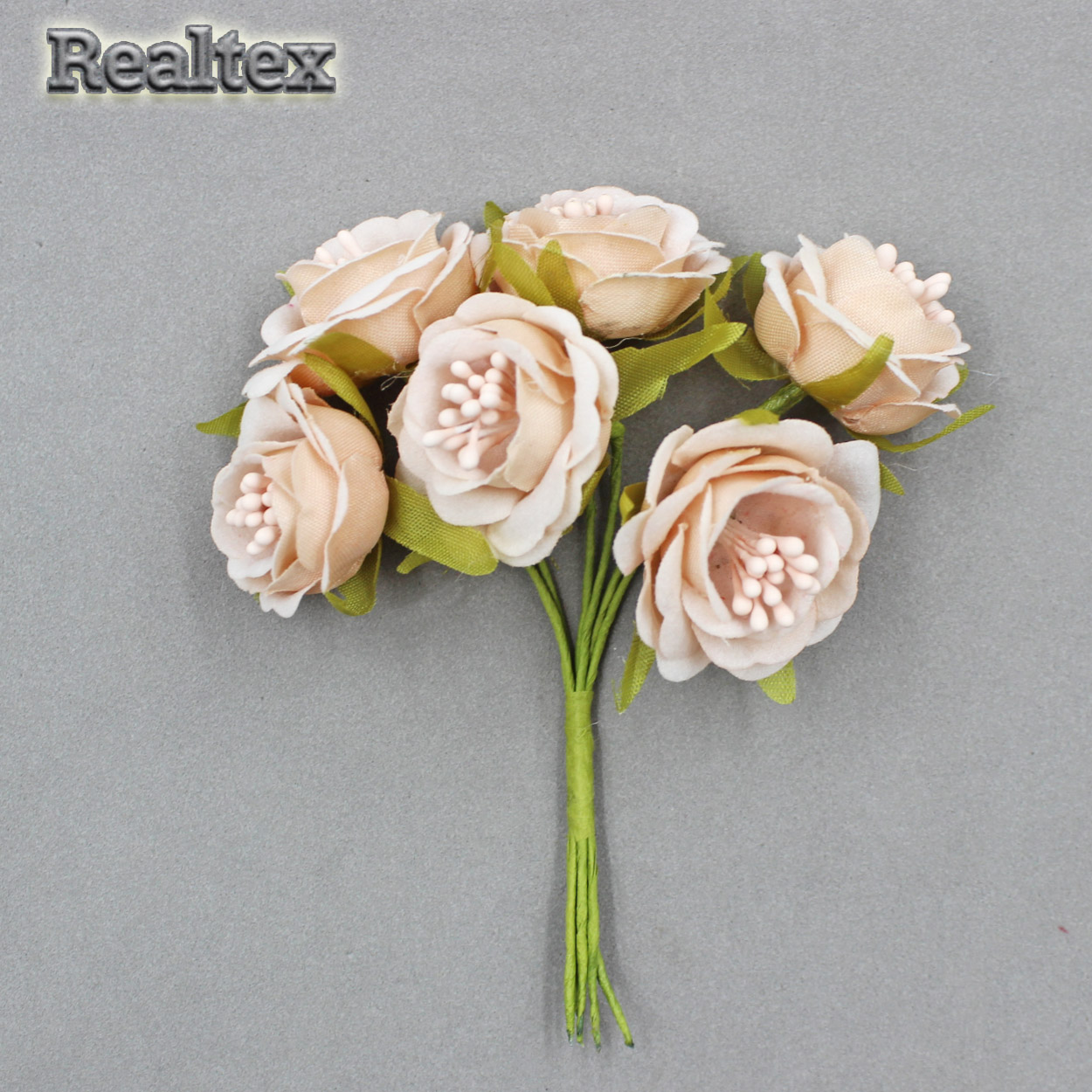 Декоративный букетик Realtex "Розочка пионовидная" TF-1923 35*115мм (1 букет.* 6шт) цв.кремовый