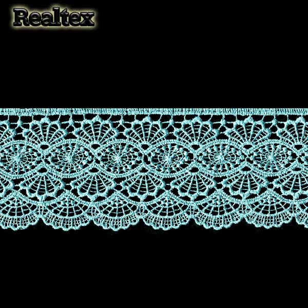 Кружево  гипюр  Realtex  70мм LF-6046/T6406 цв.034 бирюза  