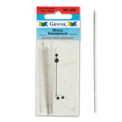 Иглы NC-202 бисерные d=0,45мм "Гамма"