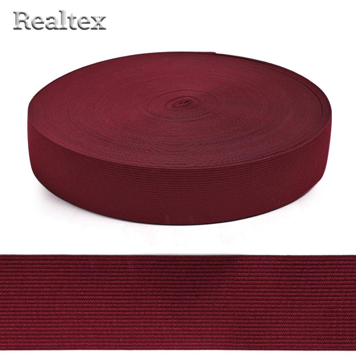Резинка вязаная Realtex  40мм (40м) цв.F178 бордовый