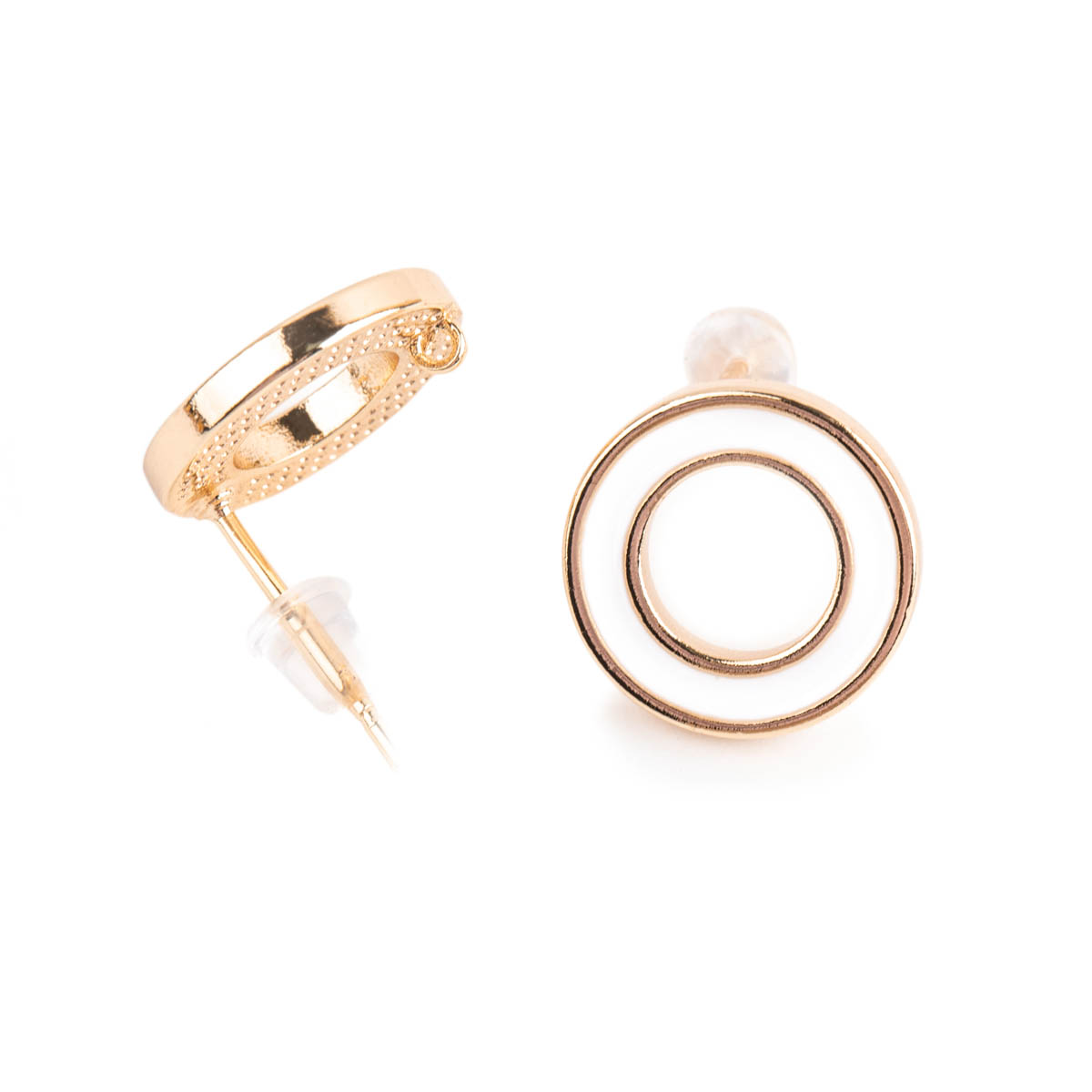 Швензы для серег "Zlatka" FMK-H13 (2шт) цв.03 золото/белый