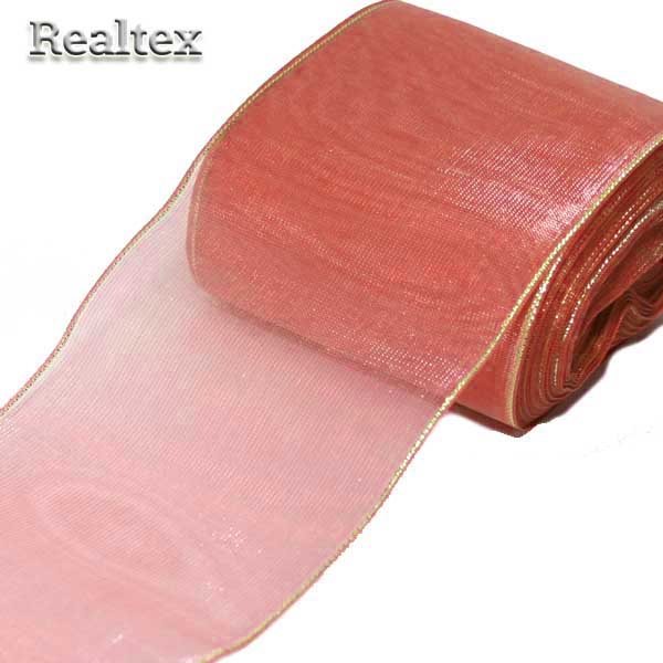 Лента капроновая 80мм "Органза-80" с метанитом с3651г17 цв.лососевый