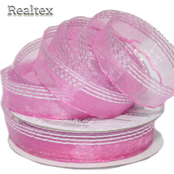 Лента капроновая 15мм ORT-15 "Blitz" цв.058 сиреневый/серебро