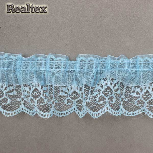  Тесьма "рюш" Realtex R5-1 шир.50мм цв.голубой