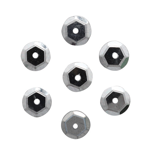 Пайетки "Астра" (10гр) "граненые" 6мм цв.M18 тёмное серебро