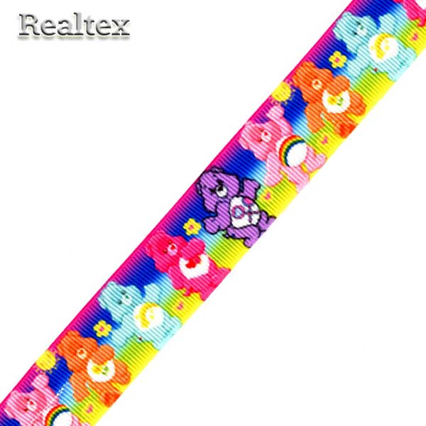 Лента репсовая с рисунком Реалтекс 25мм "Мишки" цв.mix