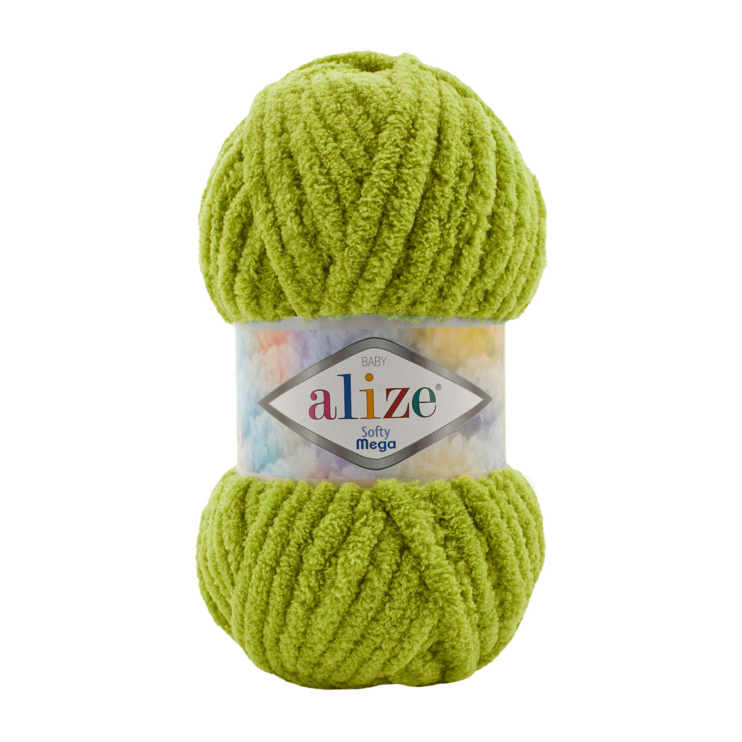 Пряжа Alize "Softy Mega" (100гр) цв.011 фисташково-зеленый