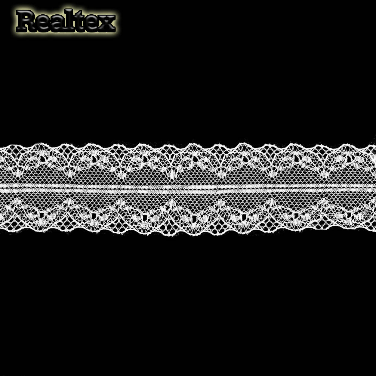 Кружево капроновое Realtex  37мм SC 325-2 (25м) цв.белый