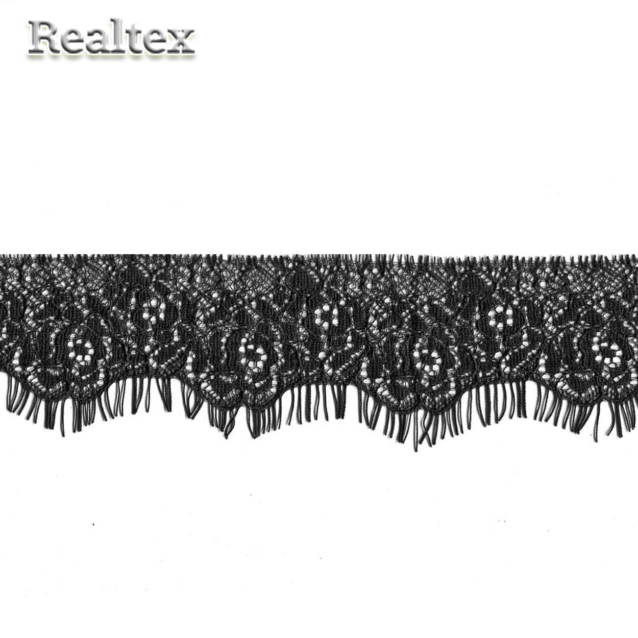 Кружево Realtex "реснички"  50мм 78100-1 (4шт*3м) цв.черный