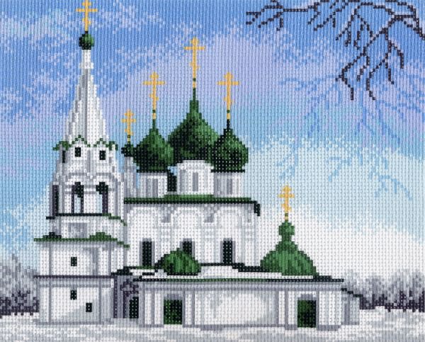 Рисунок на канве МП №691 "Церковь Спаса-на-Городу" 28х37см
