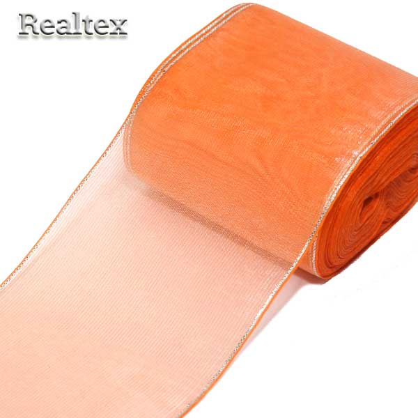 Лента капроновая 80мм "Органза-80" с3651г17 с метанитом цв.04 оранжевый 