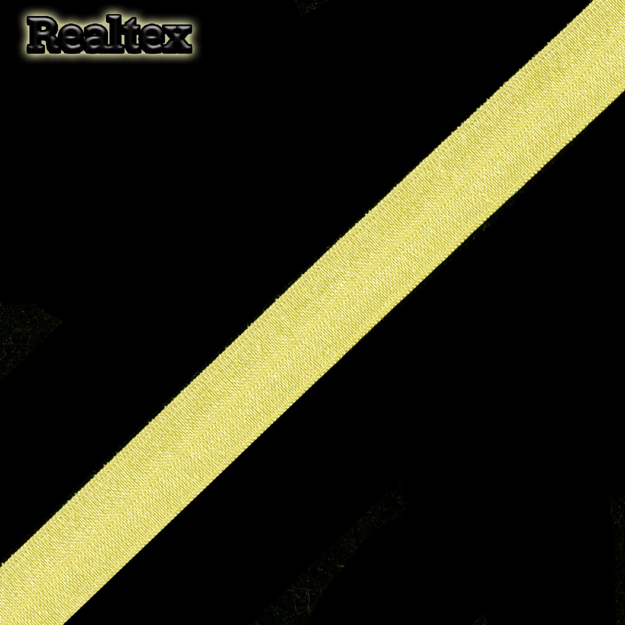 Косая бейка стрейч блестящая 15мм (50м) цв.F108 св.желтый