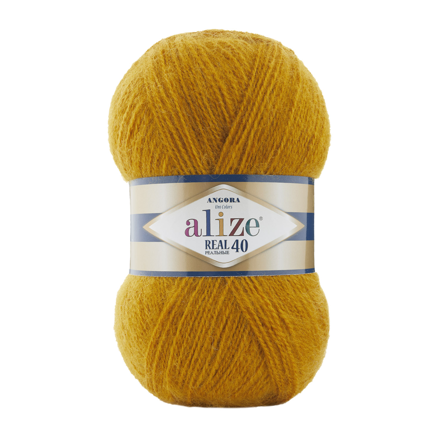 Пряжа "Angora Real 40" (100гр) цв.645 горчичный