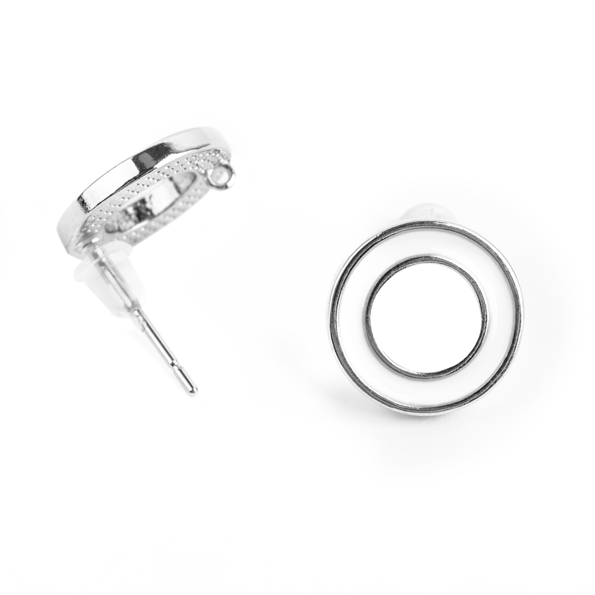 Швензы для серег "Zlatka" FMK-H13 (2шт) цв.01 серебро/белый