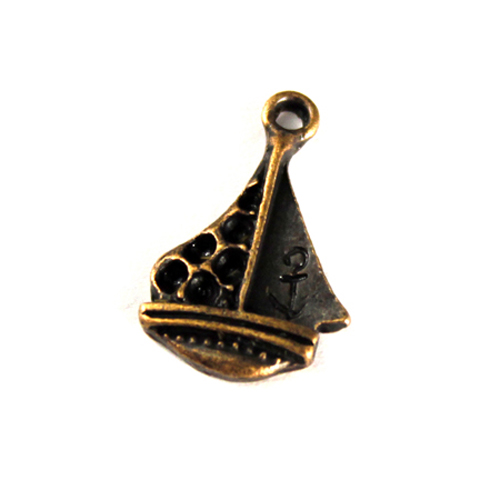 Подвеска декоративная H 0773 "Кораблик" 12*18мм (5шт) цв.медь