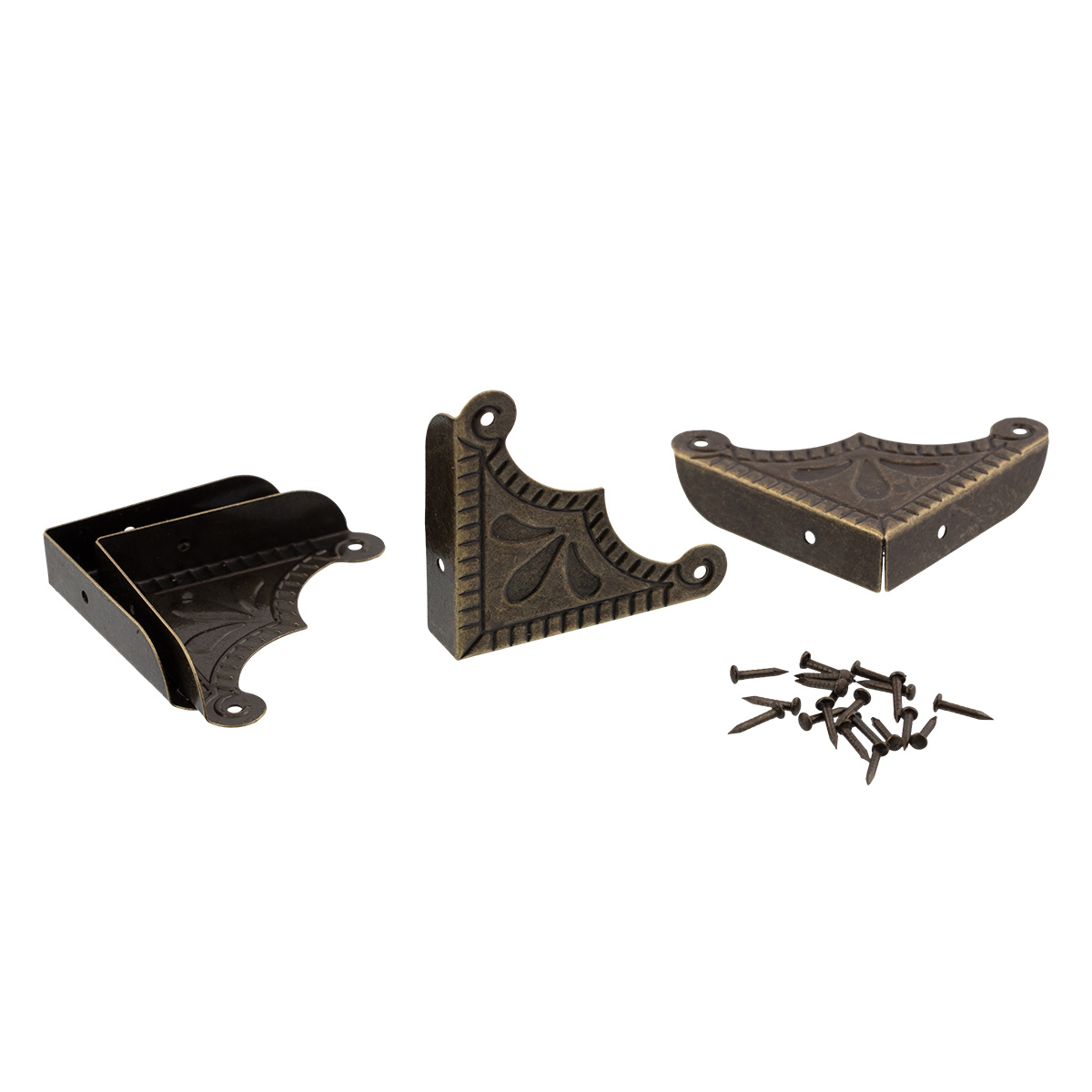 Уголок для шкатулок декоративный "Промысел" WF-008 6*4см (4шт) цв.бронза