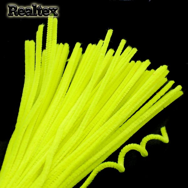 Проволока "Синель" Realtex для творчества N d-6мм 30см (100шт) цв.А-035 лимонный