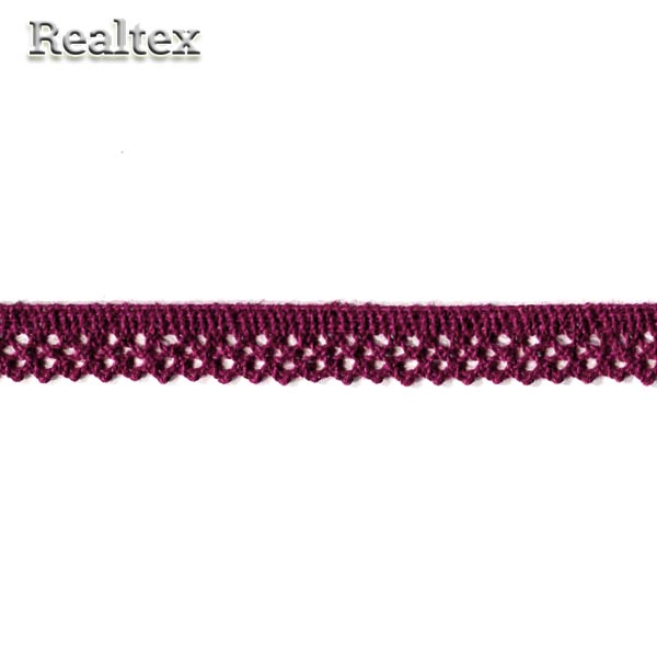 Кружево вязаное  10мм 10.01.129 цв.17 бордовый