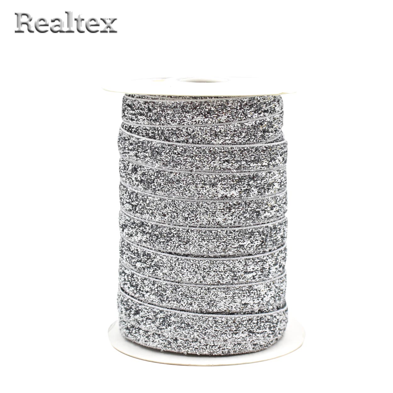 Лента бархатная люрекс RS 10мм цв.11 серебро