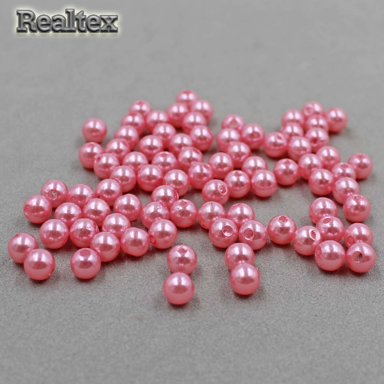 Бусины пластик Realtex  6мм под жемчуг (500гр) цв.А078 старо-розовый