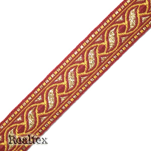 Тесьма жакардовая с1857г17 рис.9006"в" 24мм (25м) цв.желтый/золото