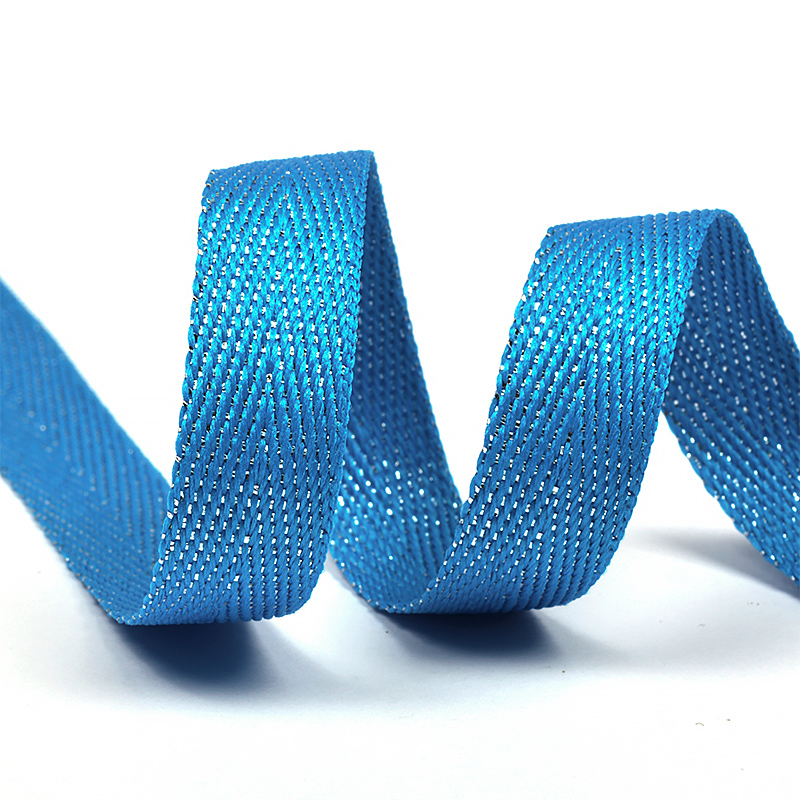 Тесьма киперная 90370 металлизированная 13мм (50м) цв.бирюзовый/серебро