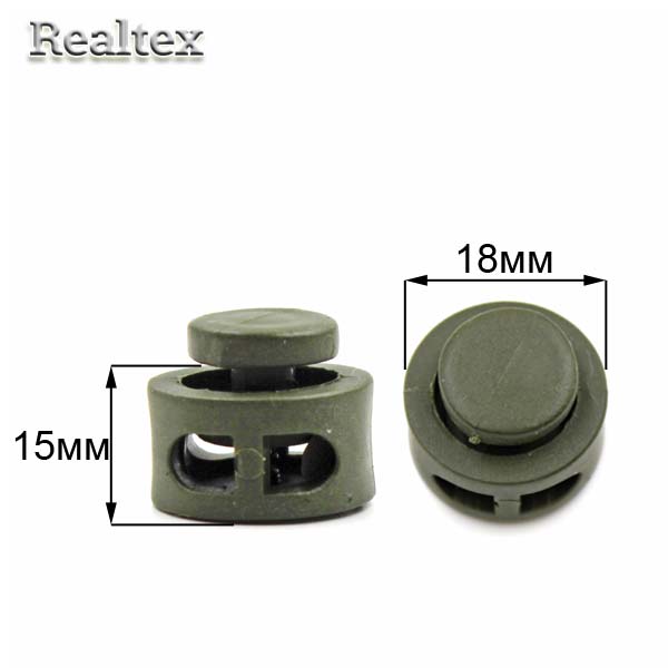 Фиксатор пластиковый 27001 СБ 18мм (50шт) цв.хаки