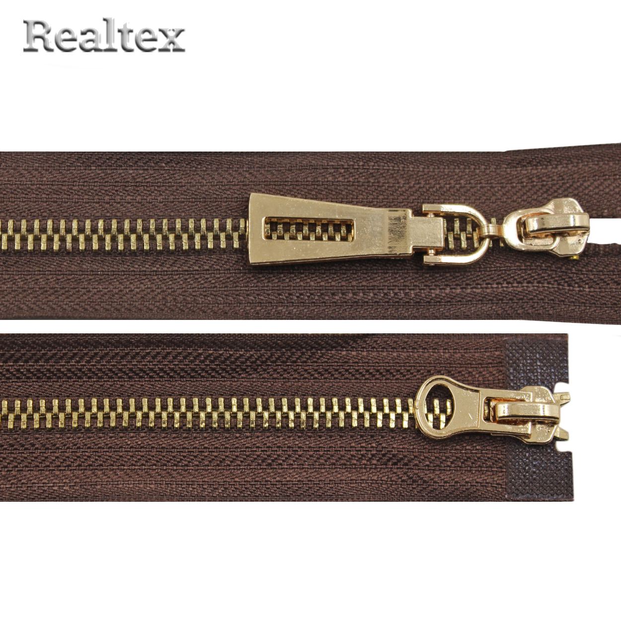Молния металл Т.5 2замка 100см VB цв.золото/коричневый