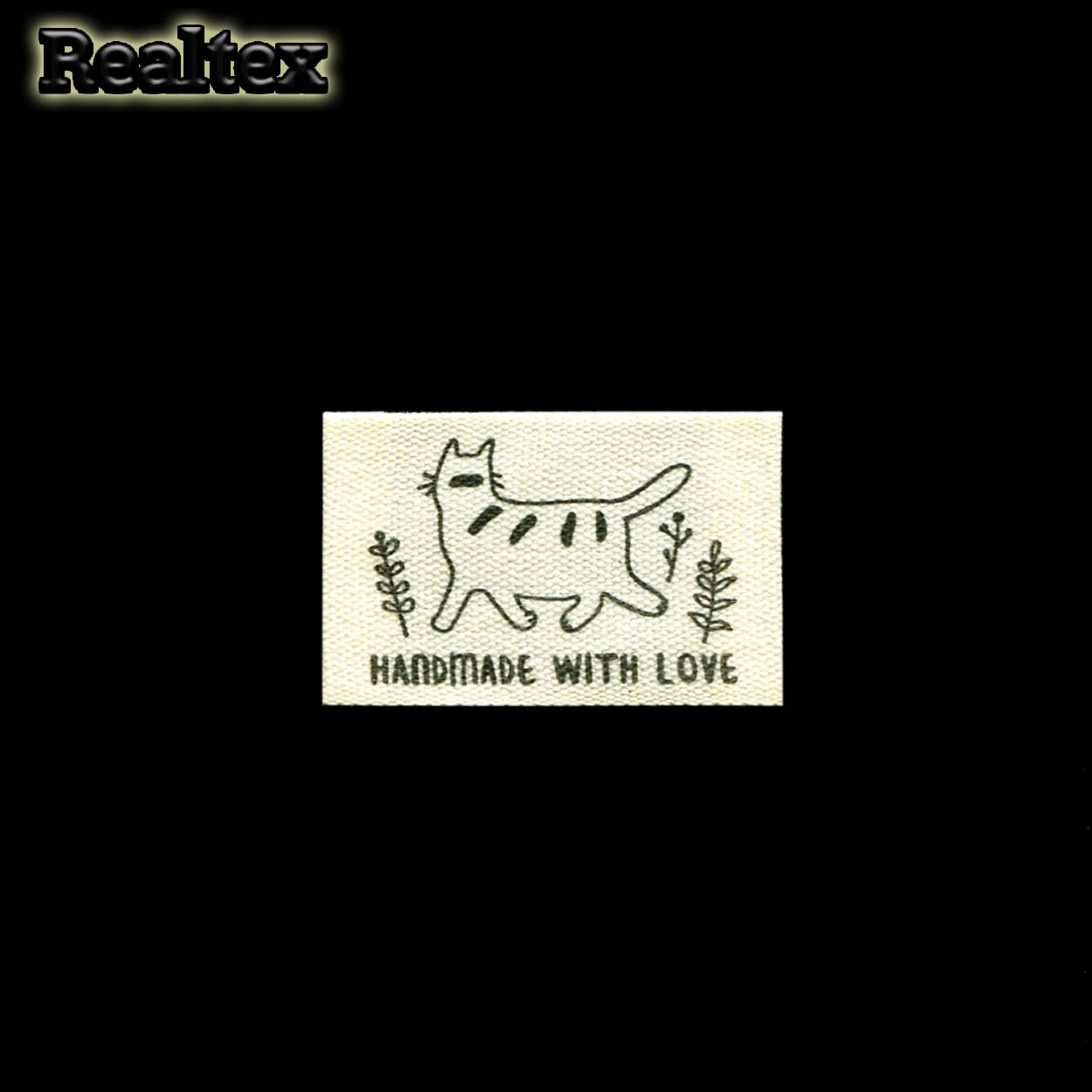 Бирка пришивная ткань Реалтекс №45 "HandMade" (25шт) цв.суровый