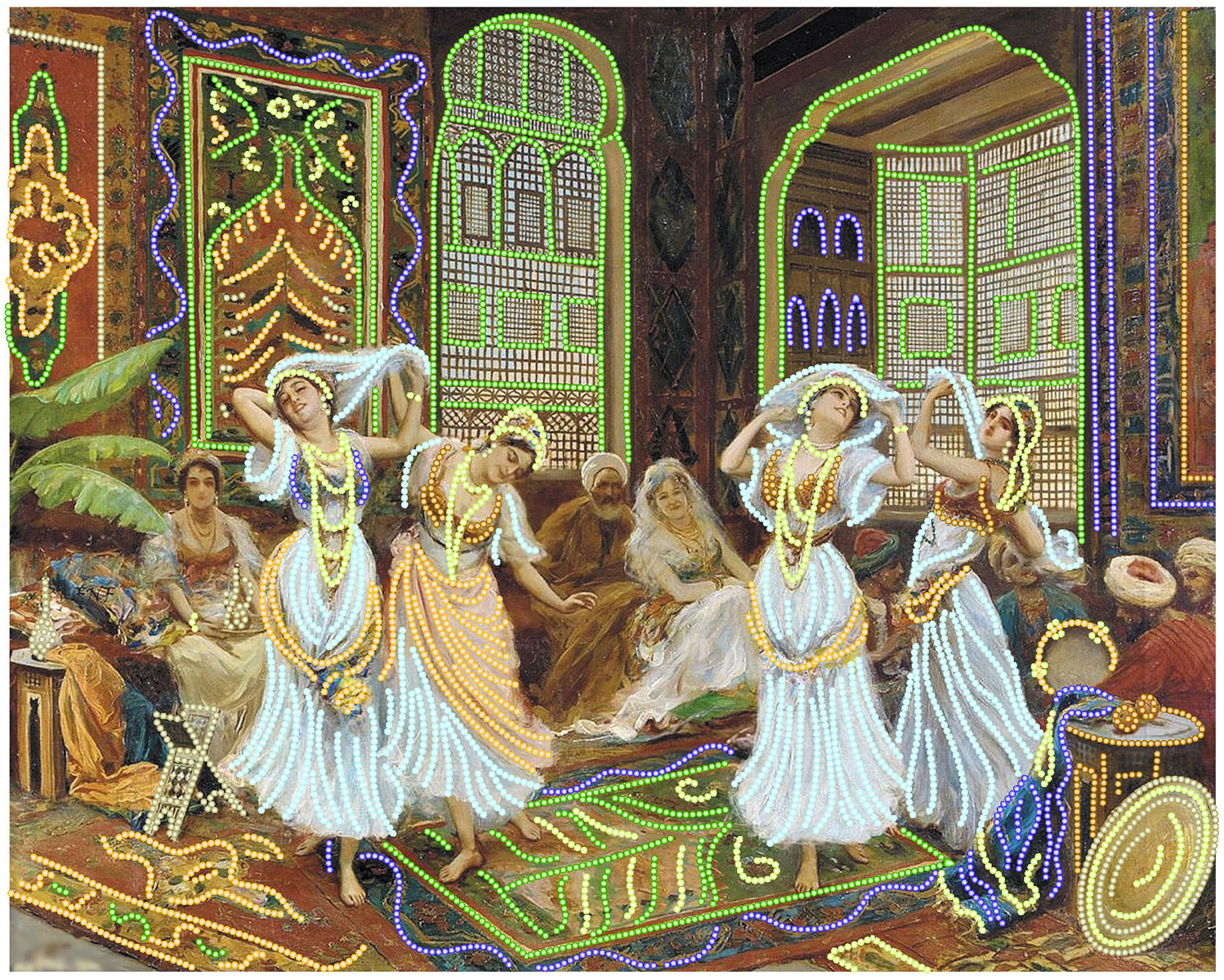 Рисунок на шелке МП №4206 "Восточные танцы" 37х49см