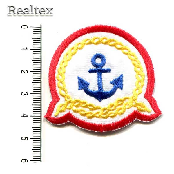 Термоаппликации 2035 "Якорь с цепью" цв.белый 